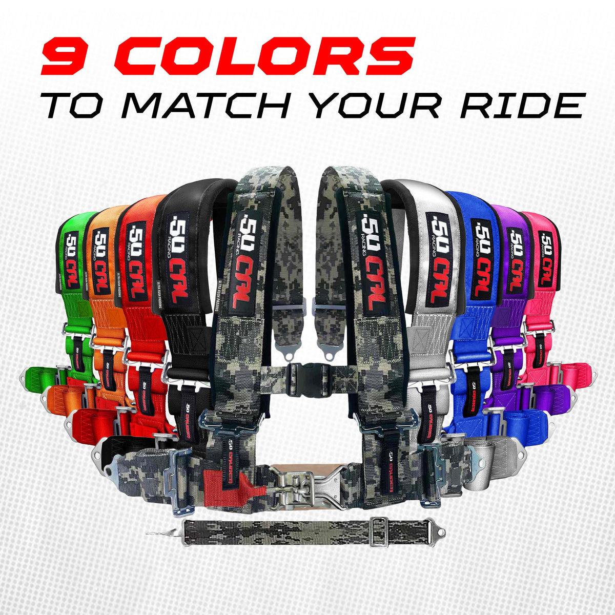 3" 5 Point Racing Harness – Pro Series Race Latch | 50 Caliber Racing