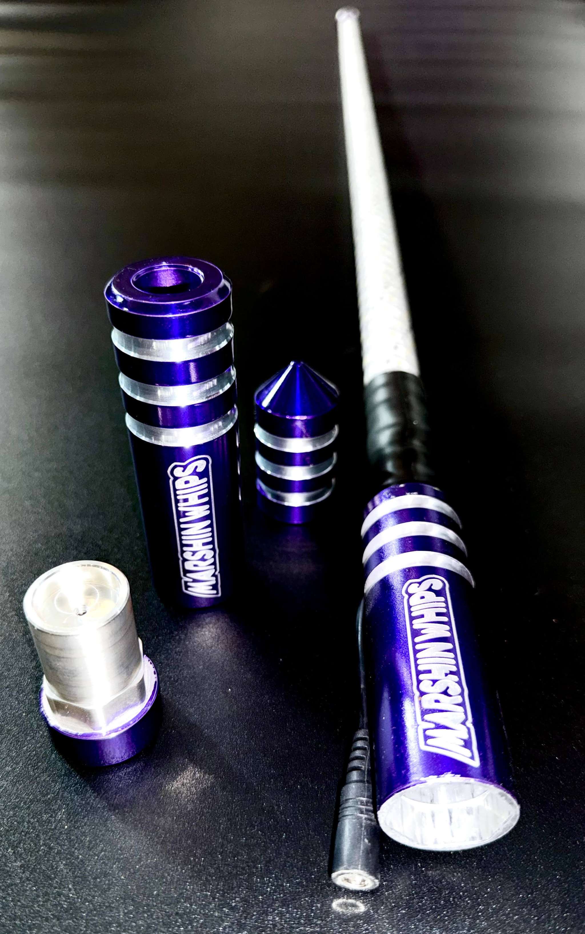 Purple Game Changer Whips off-road LED whip with magnetic base and durable internal rod by Marshin Whips