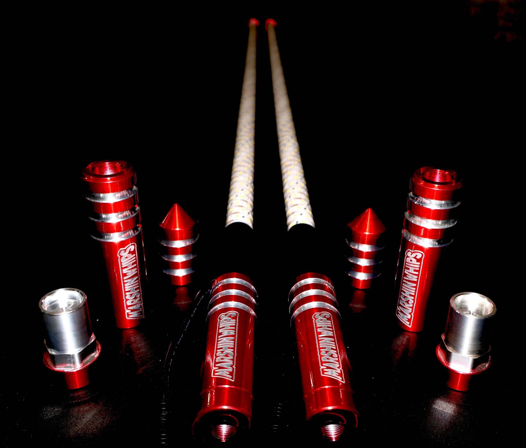 Game Changer Whips Lollypop Red Off-Road LED Whip Set with Magnetic Base and 14 LED Color Options