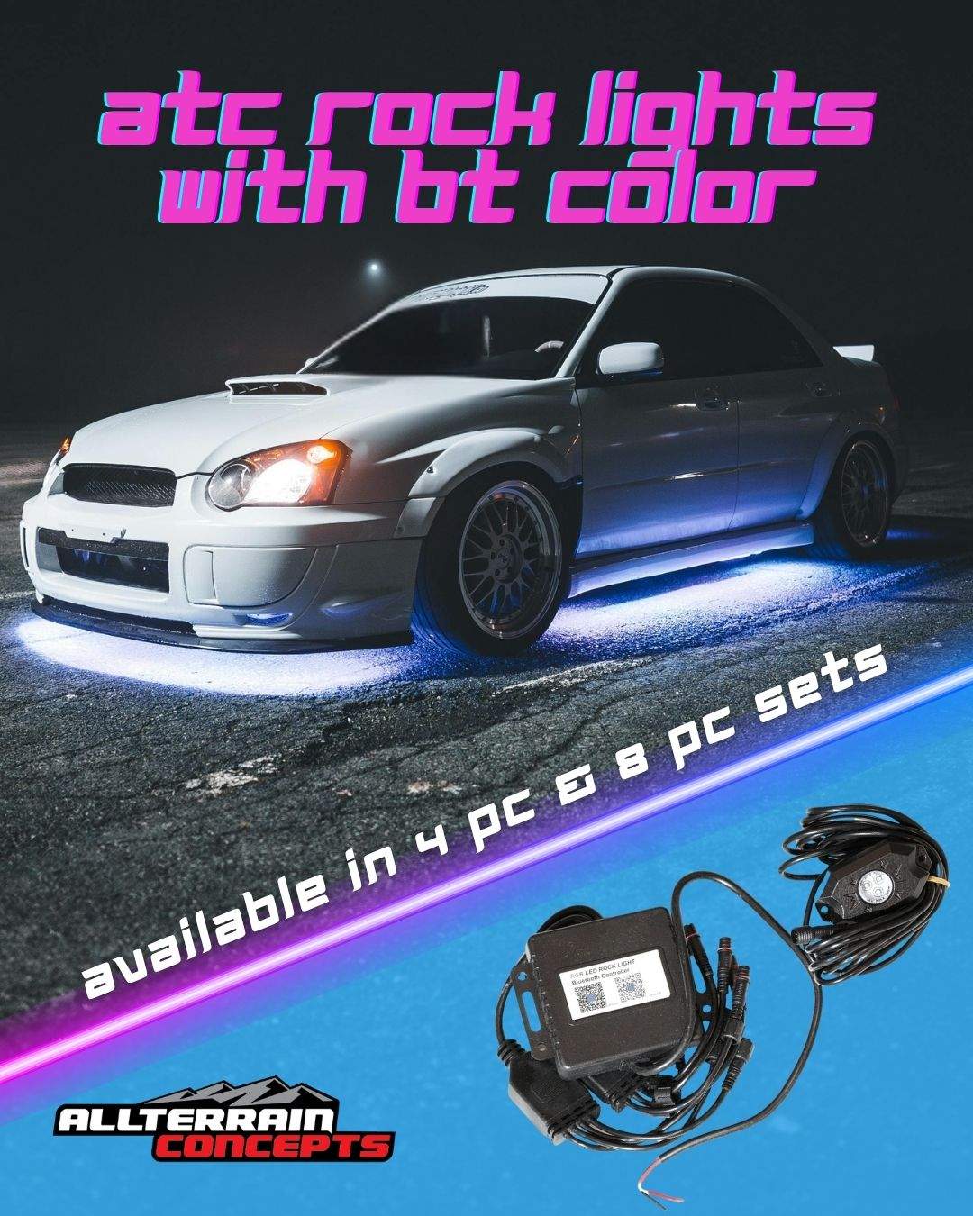 ATC Rock Lights with Bluetooth Color - Bright, Waterproof & Durable