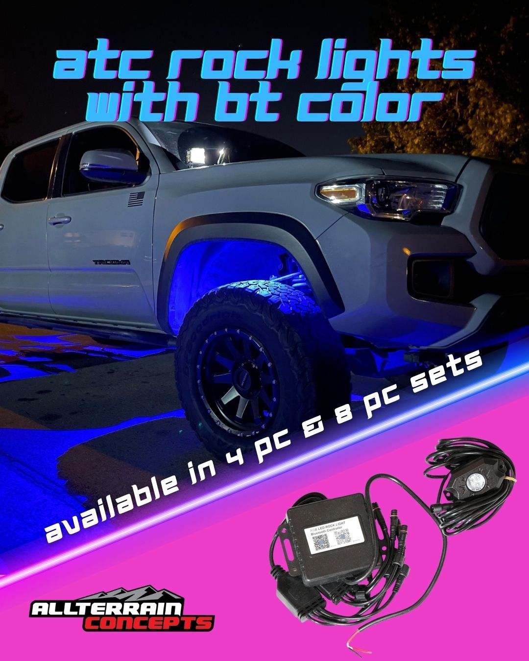 ATC Rock Lights with Bluetooth Color - Bright, Waterproof & Durable