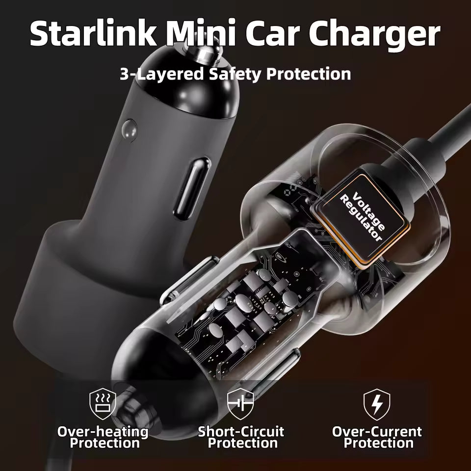 Starlink Mini 12V Car Charger Adapter – Reliable Power On the Go