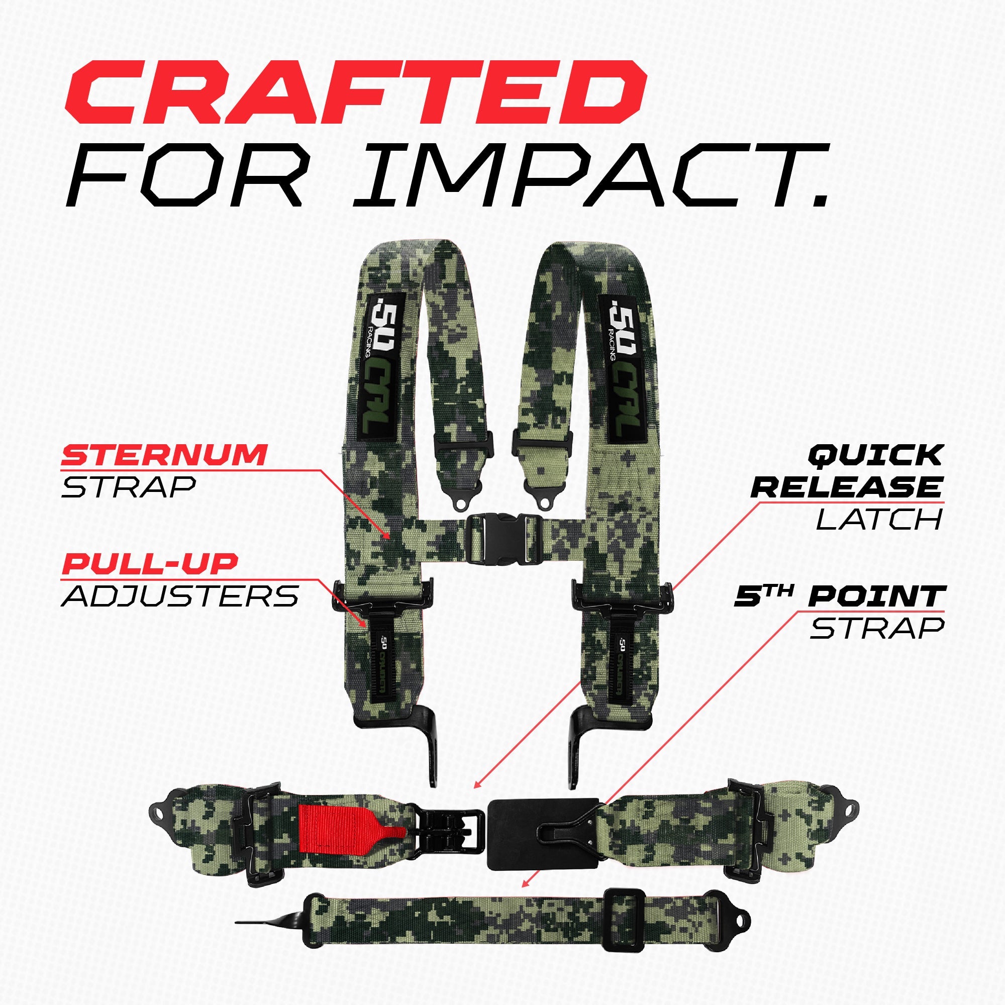 SFI Approved 2" and  3" 5 point Harness, Racing Harness