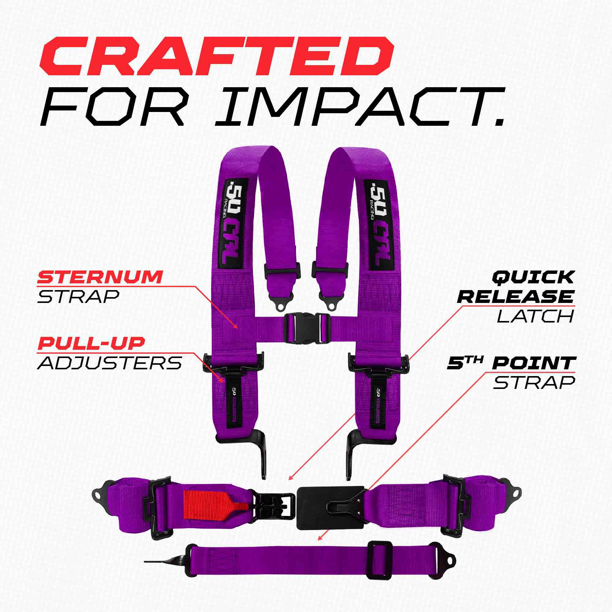 SFI Approved 2" and  3" 5 point Harness, Racing Harness