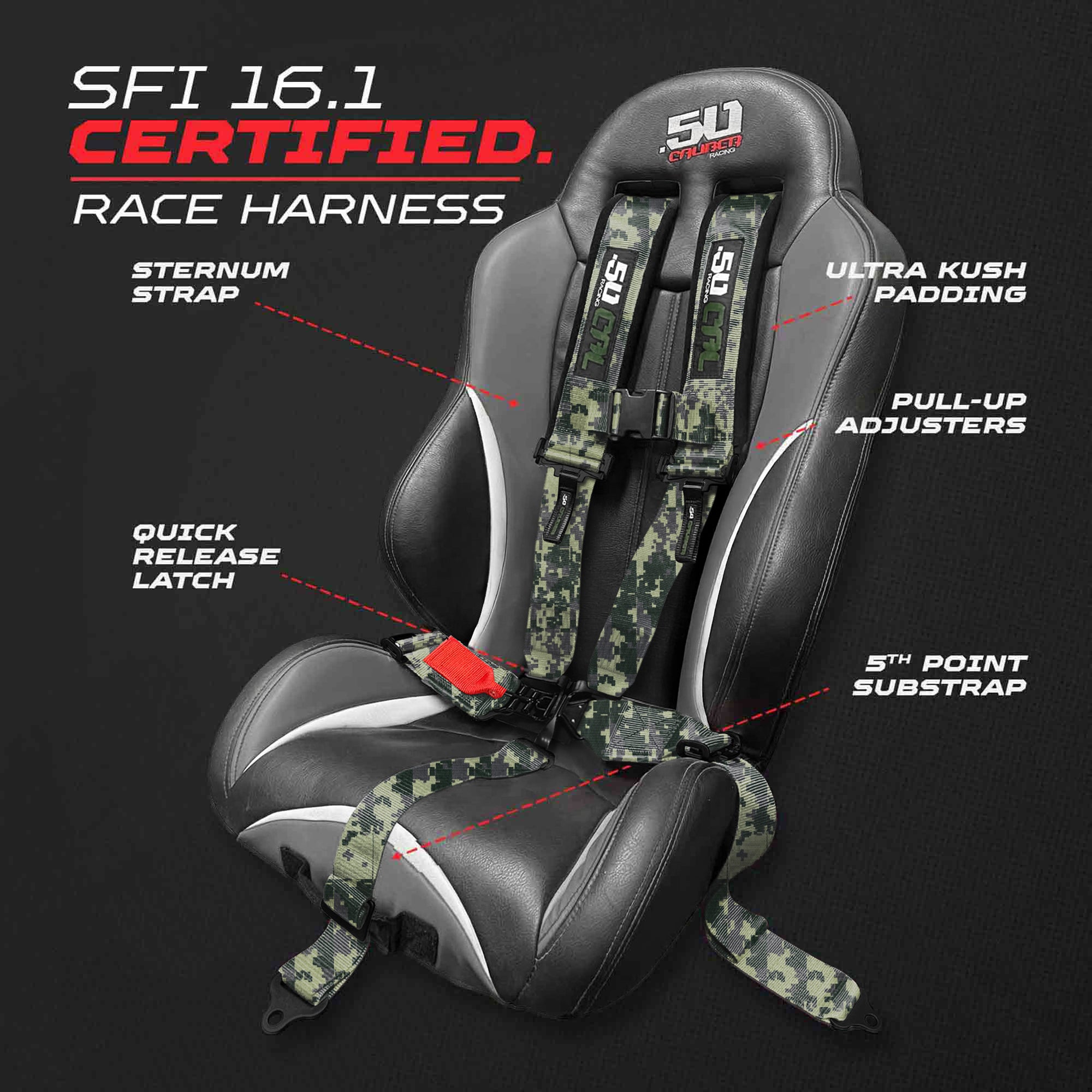 SFI Approved 2" and  3" 5 point Harness, Racing Harness