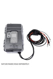 icom Sat100 Hand Held Case Closed with Power Leads