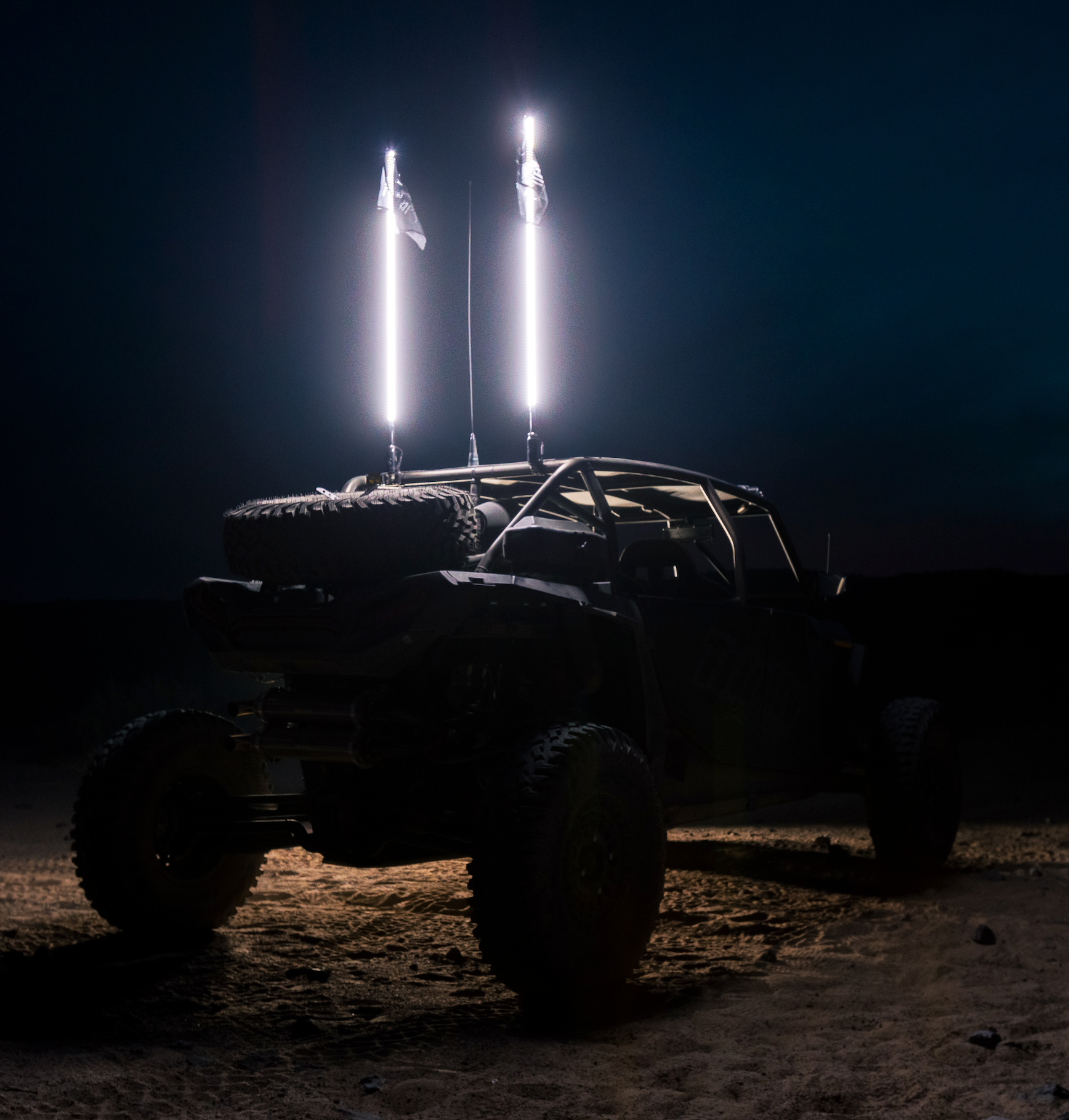 Bright fixed-color Hyper Color LED whip for off-road vehicles in multiple colors