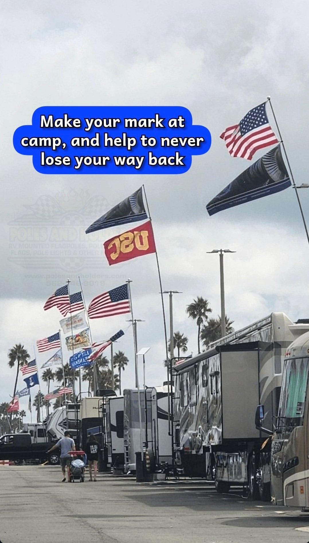 16' Telescoping RV Flagpole | Fiberglass Flagpole