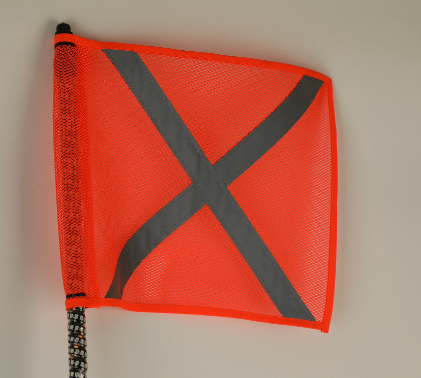 Replacement industrial safety flag with heavy-duty fabric and reinforced edges for 5150 quick-release mounts