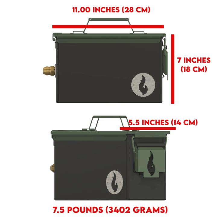 Naked LavaBox - Unpainted LavaBox with Dual Burner & Rusting Charm
