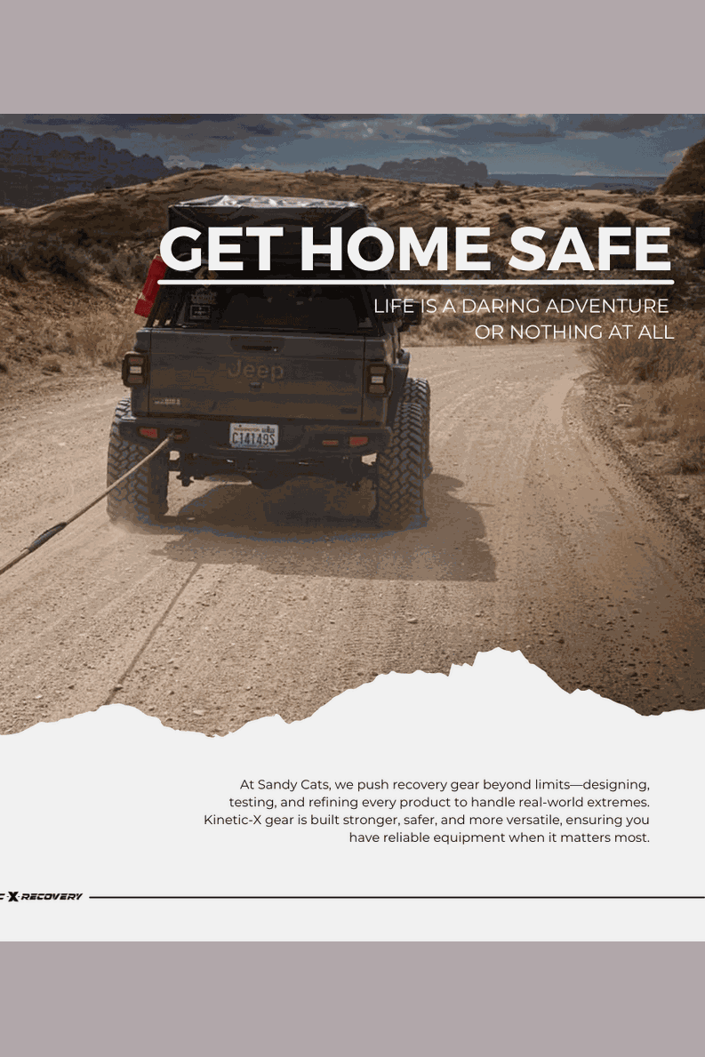 Sprinter van recovery kit with Jeep in desert, emphasizing safe adventure.