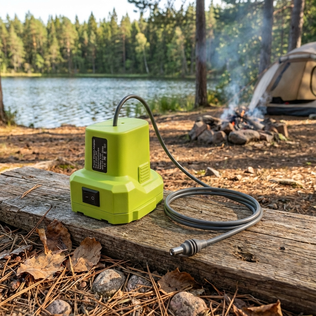 Starlink Mini battery adapter power cable compatible with Ryobi 18V ONE+ batteries for portable off-grid internet power