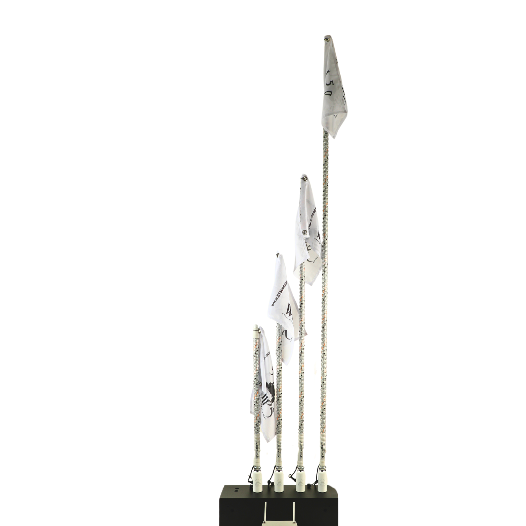 Pair of 187 Chalk Line LED Whips with clean white rods and full 187 Series performance