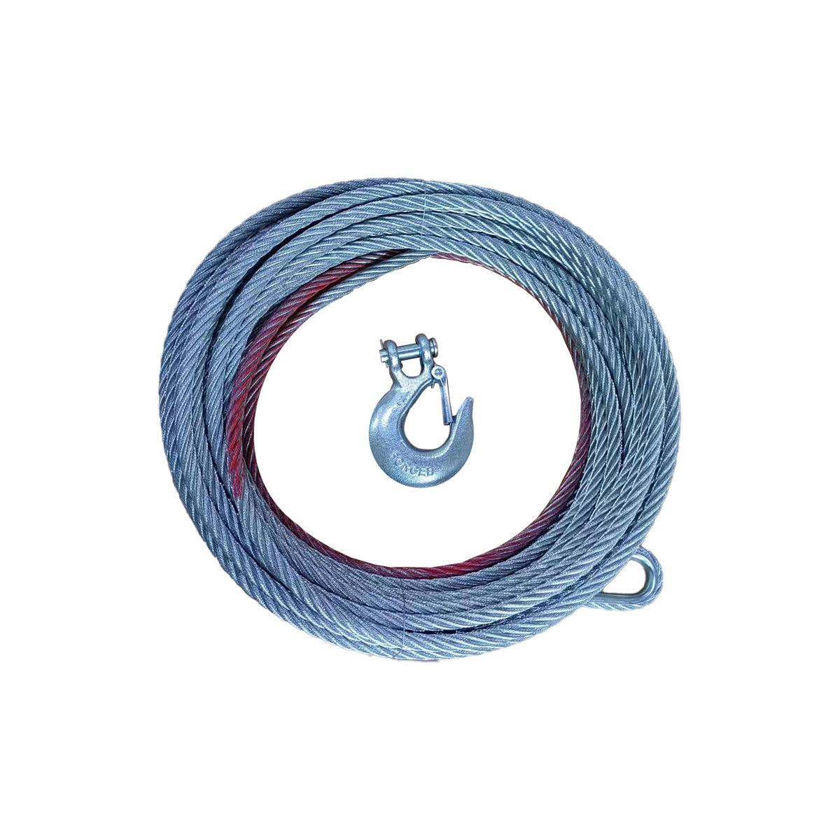 Steel Cable | 13/32" x 98.4' | Durable with Hook for Heavy Duty Use