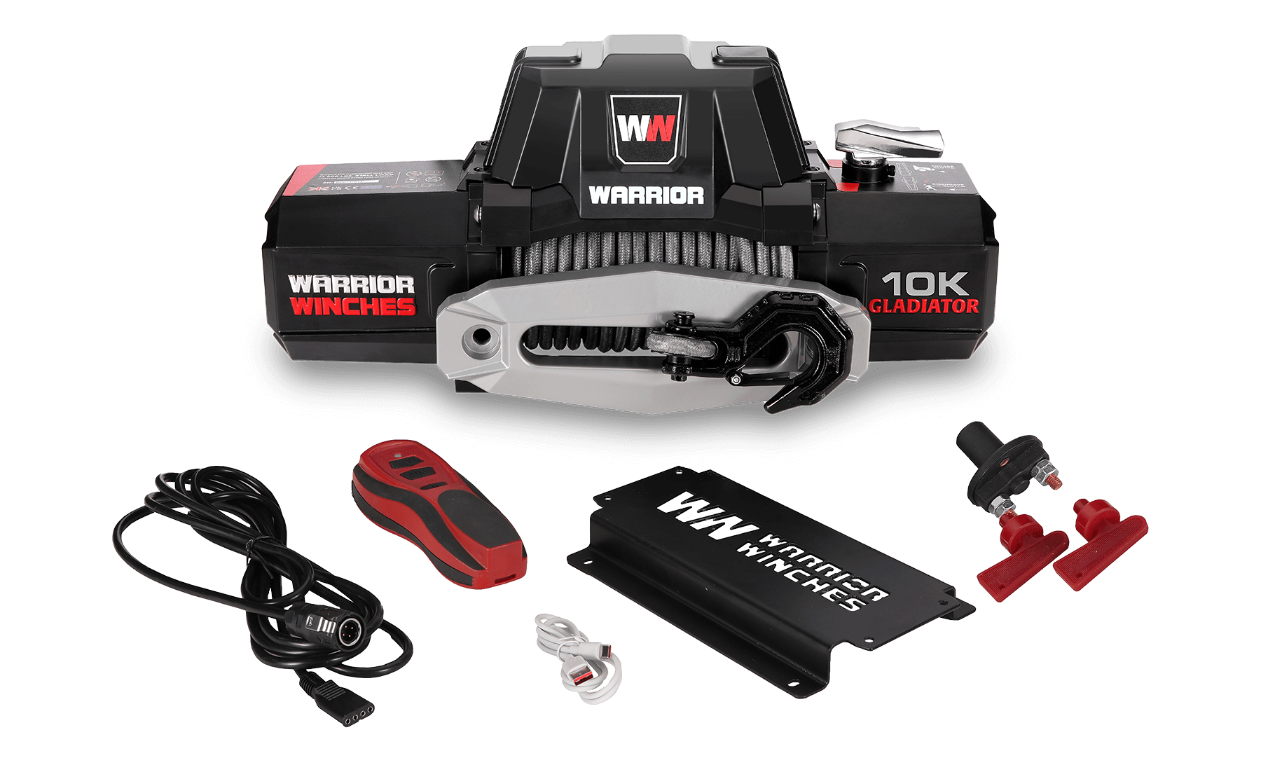 Gladiator F-Type 10,000 LB Electric Winch - Synthetic Rope | Powerful