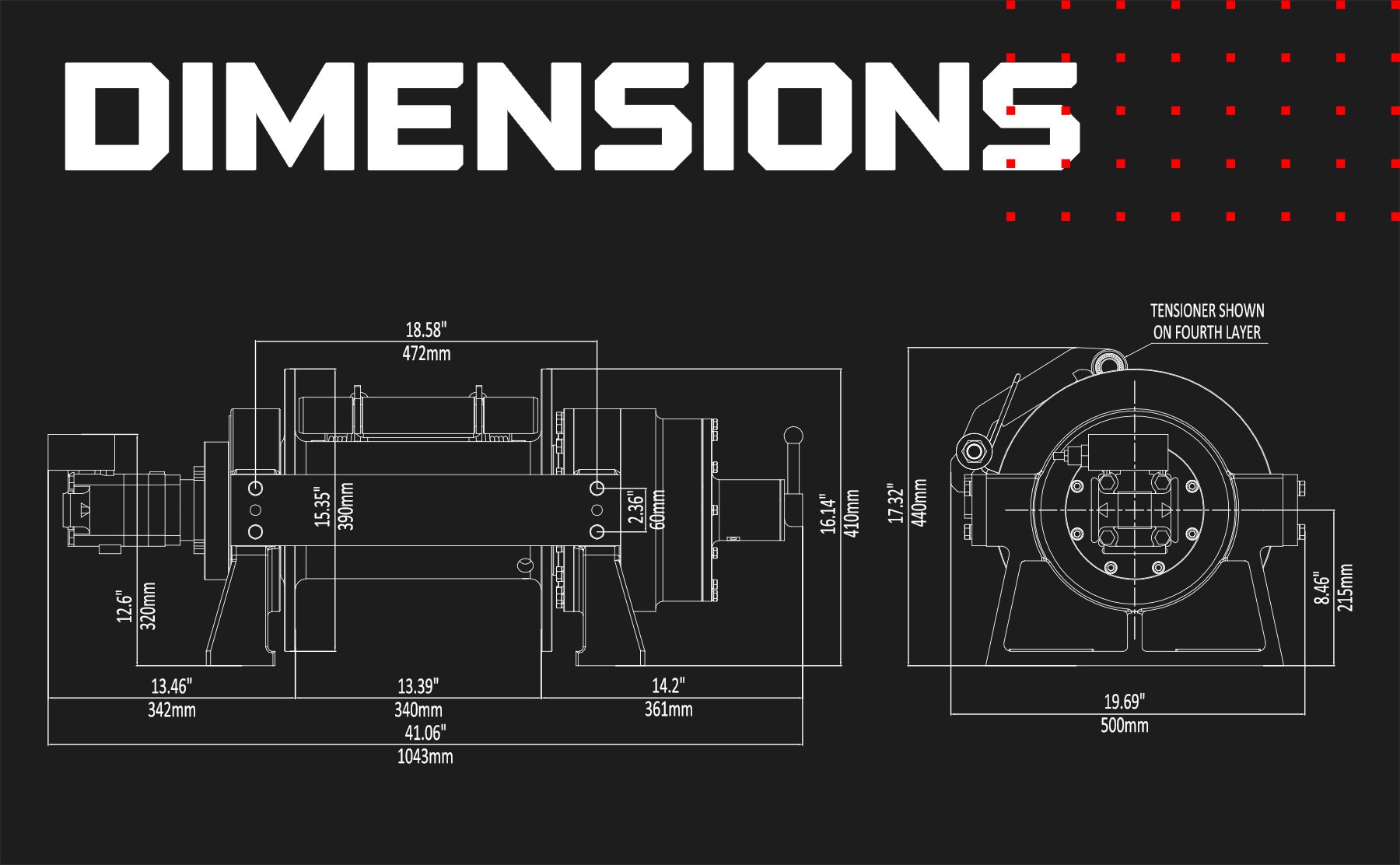 JR Series Hydraulic Winches - 29,700 LB Industrial Power & Compact