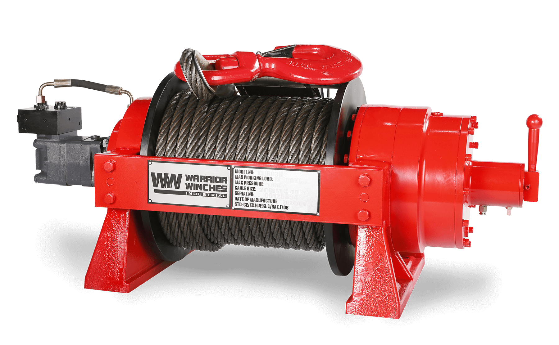 JR13 29,700 LB Hydraulic Winch - Heavy Duty Industrial Winch