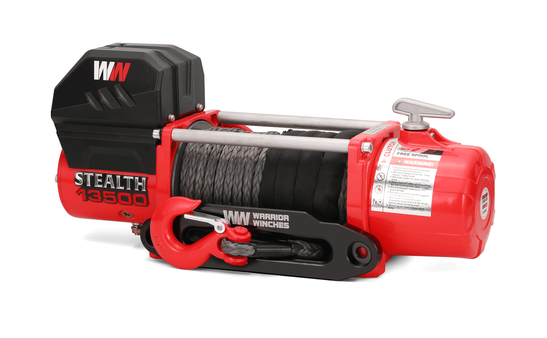 Stealth 13,500lb 12v Electric Winch - Synthetic Rope