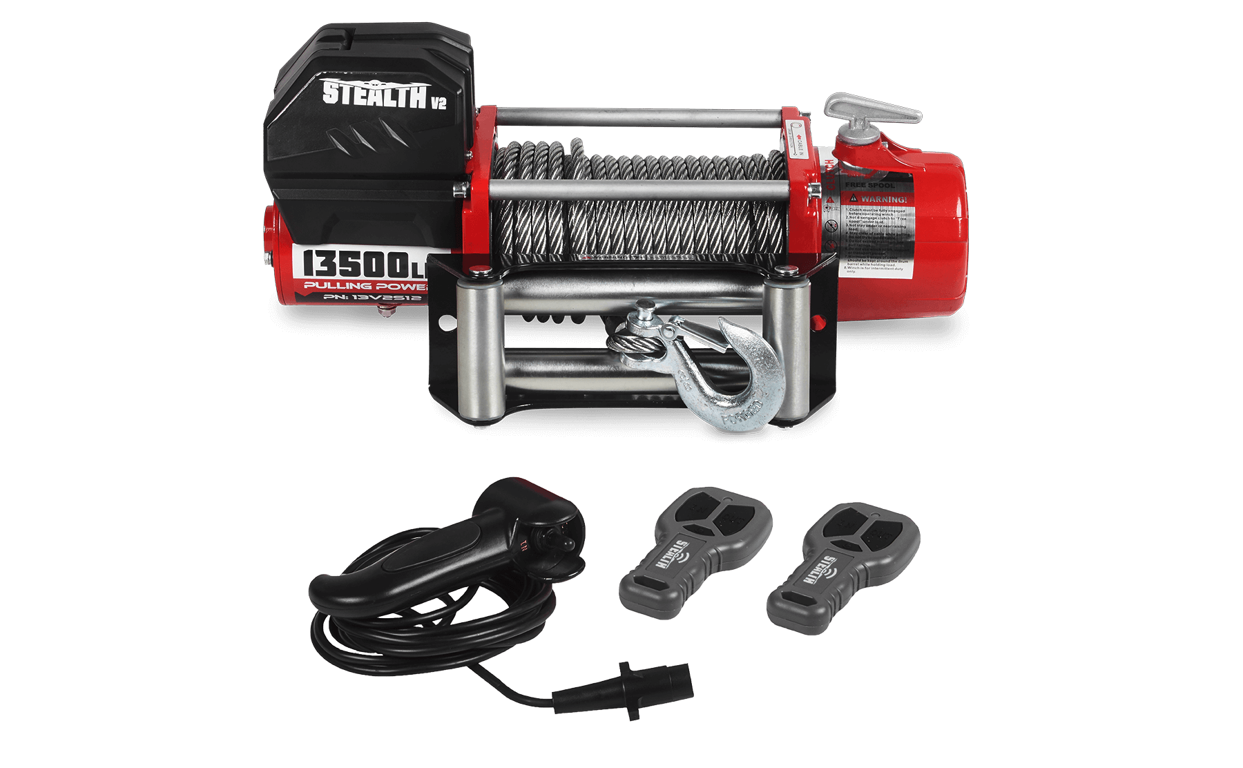 Stealth 13,500 LB Electric Winch - Heavy Duty Steel Rope for Recovery