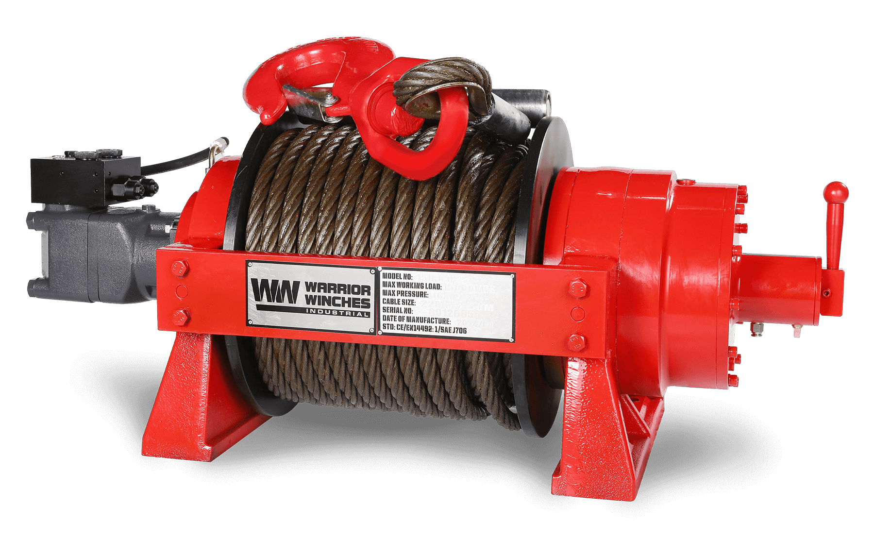 JR15 33,000 LB Industrial Hydraulic Winch - Steel Rope | Powerful