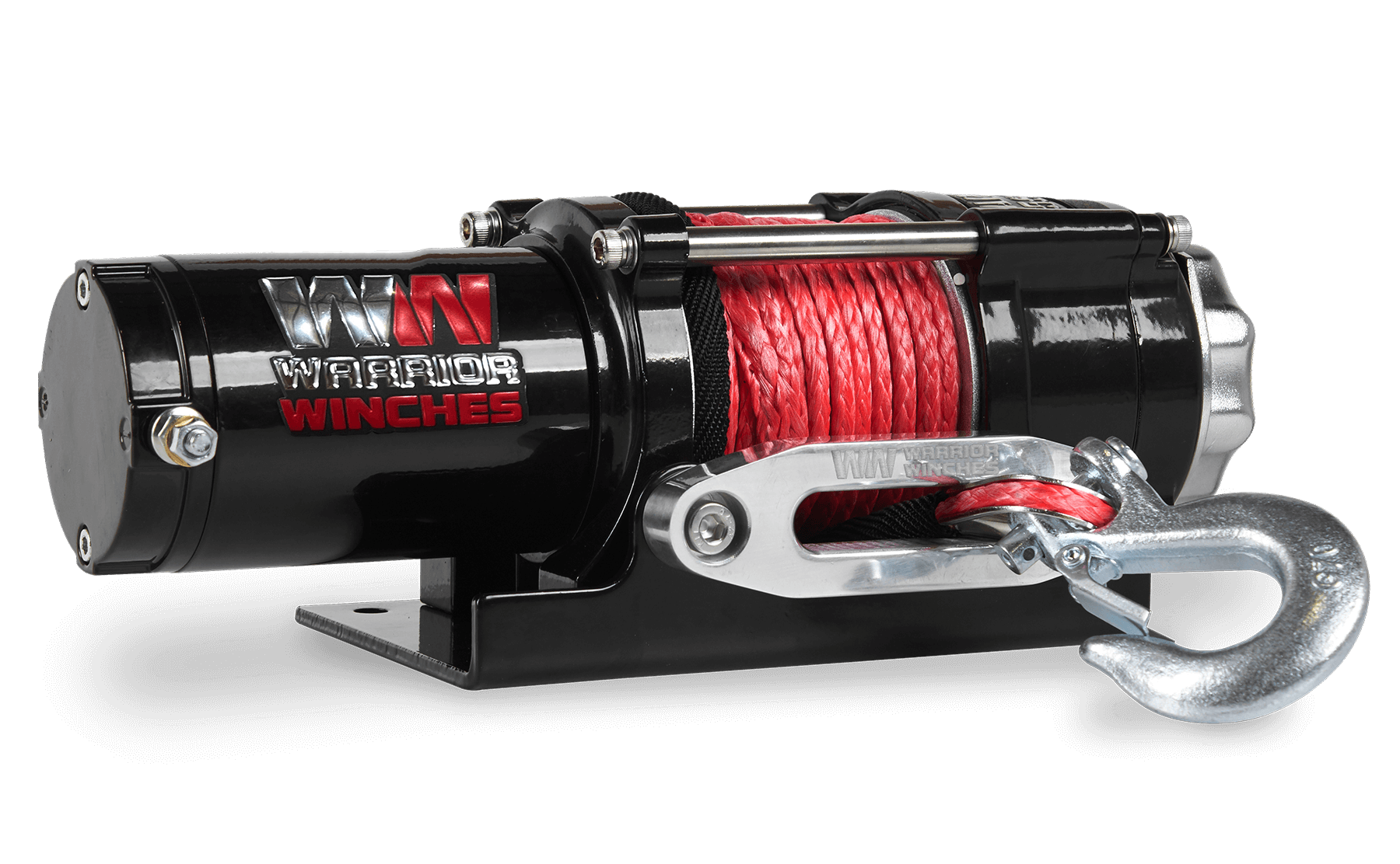 Ninja 2,500lb 12v electric winch with synthetic red rope and heavy-duty hook for off-road recovery