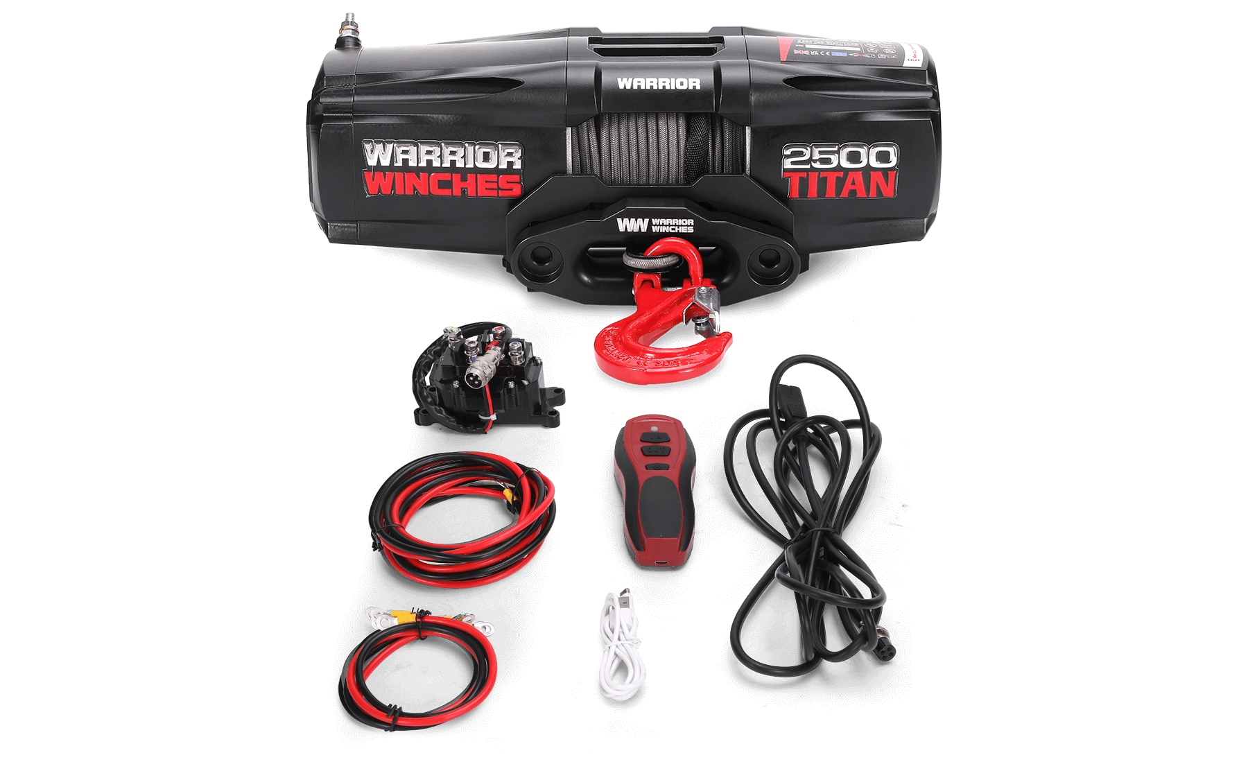 Titan 2,500 LB 12V Electric Winch - Synthetic Rope | Strong Recovery