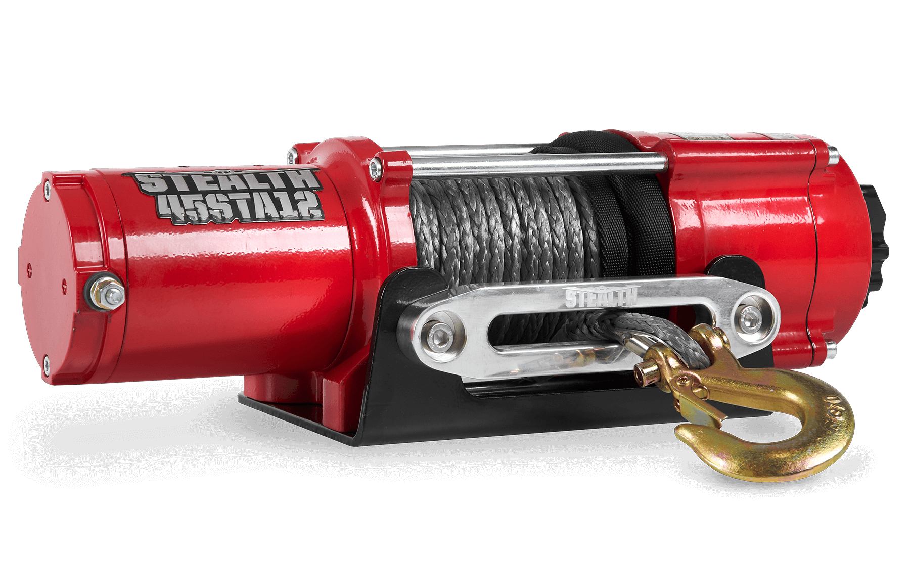 Stealth 4,500lb 12v electric winch with synthetic rope and heavy-duty steel hook