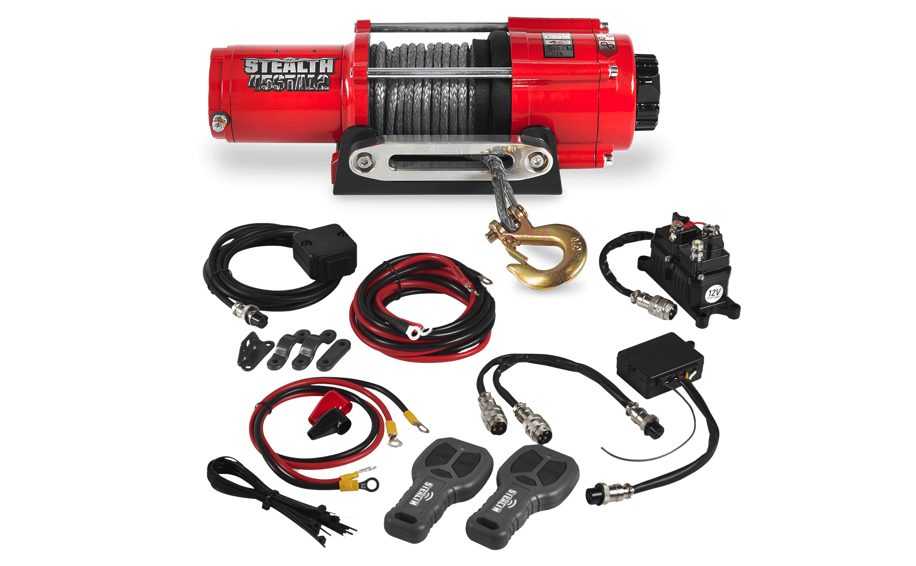 Stealth 4,500 LB, 12V Electric Winch - Synthetic Rope | Top Quality
