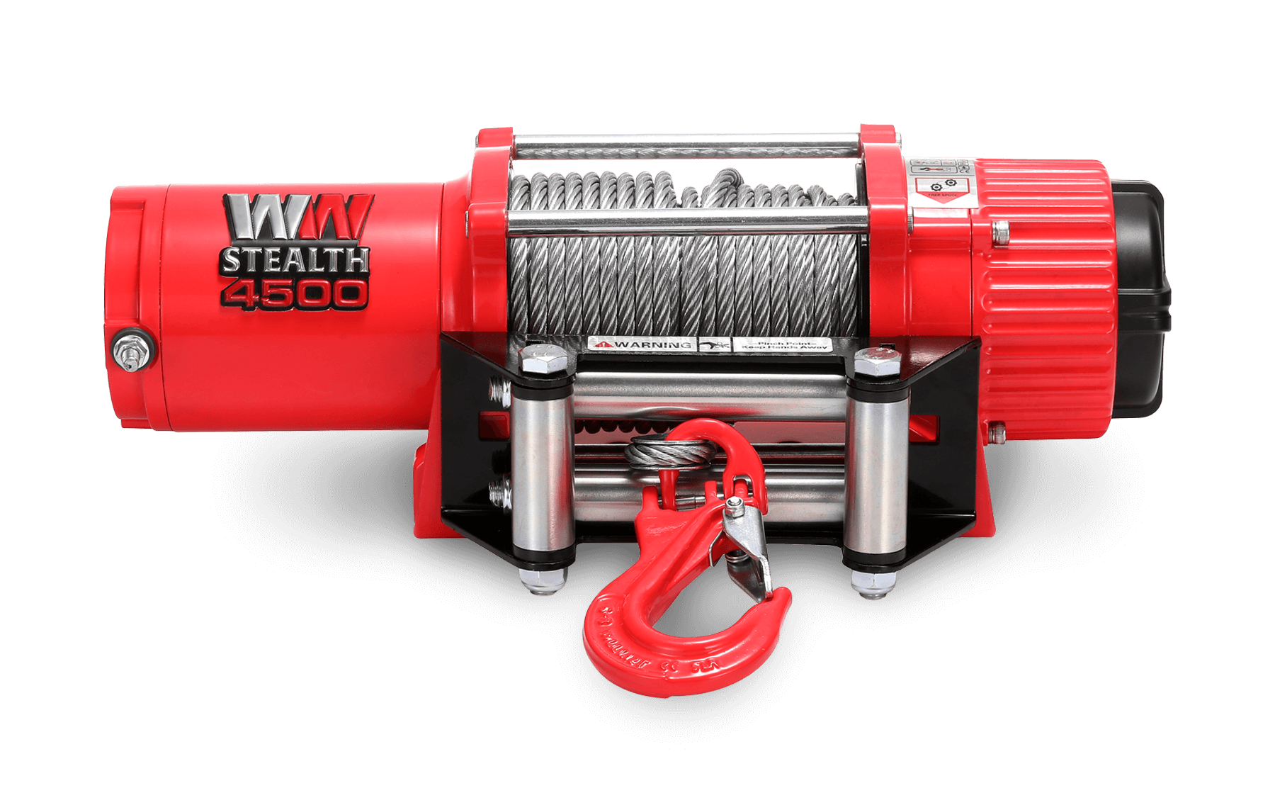 Stealth 4,500lb 12v Electric Winch - Steel Rope