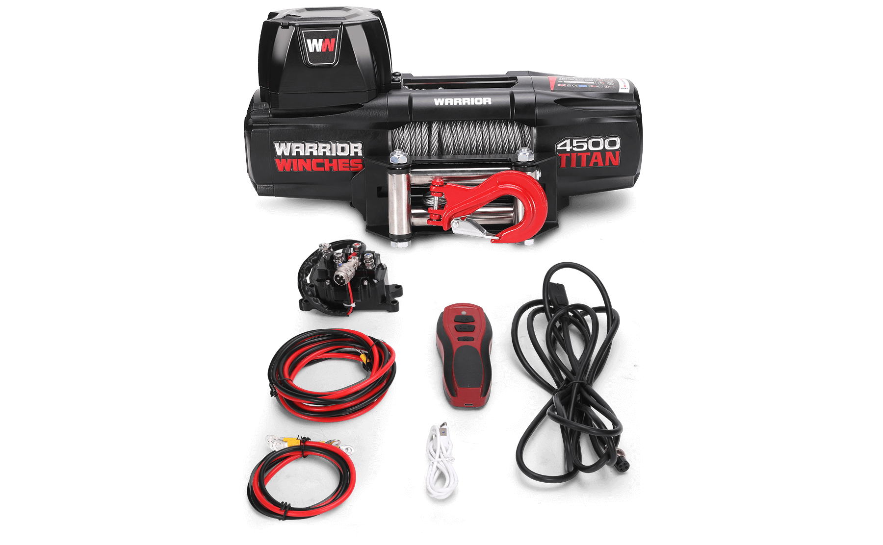 Titan 4,500 LB 12V Electric Winch - Heavy-Duty Steel Rope