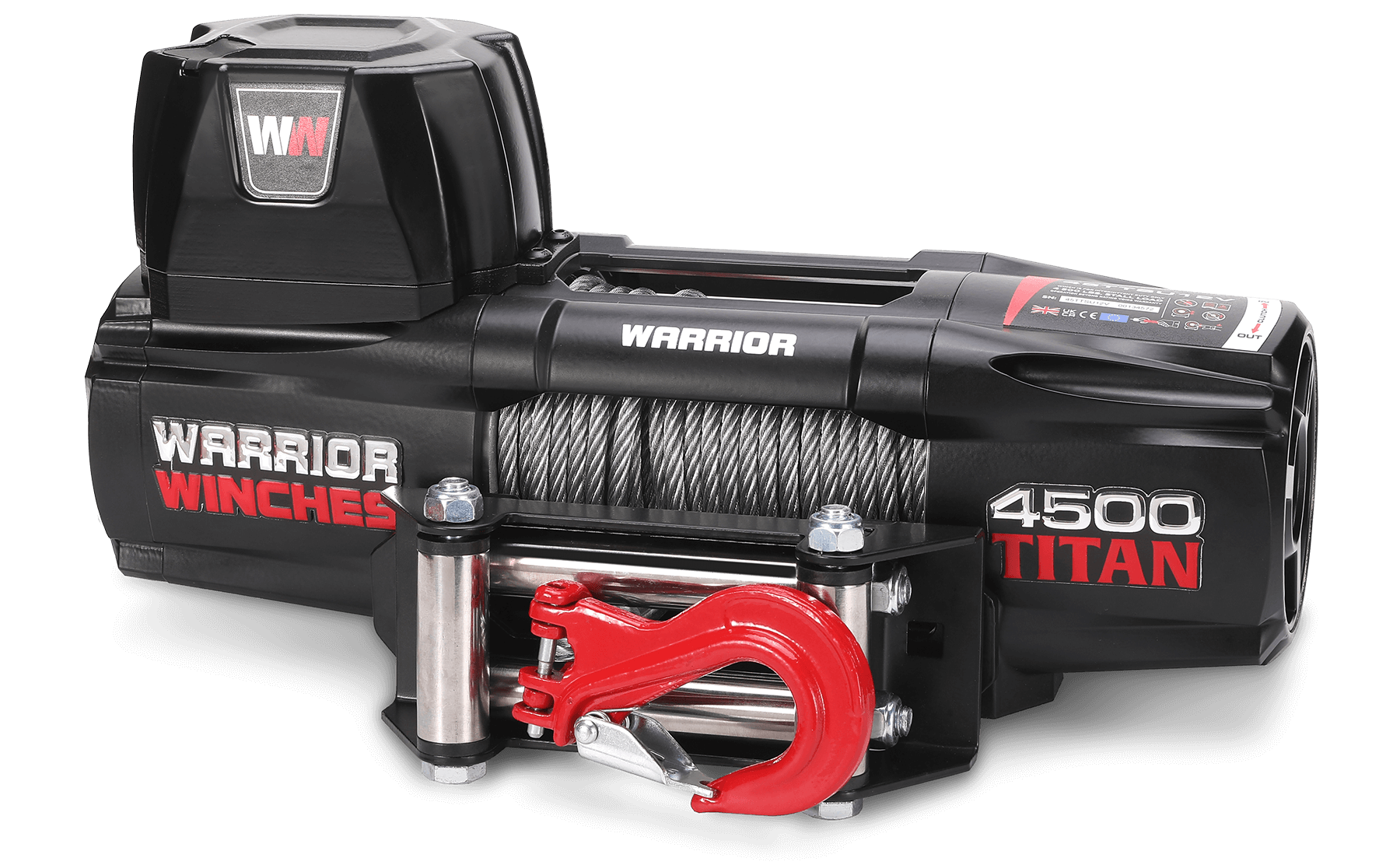 Titan 4,500 LB 12V Electric Winch - Heavy-Duty Steel Rope