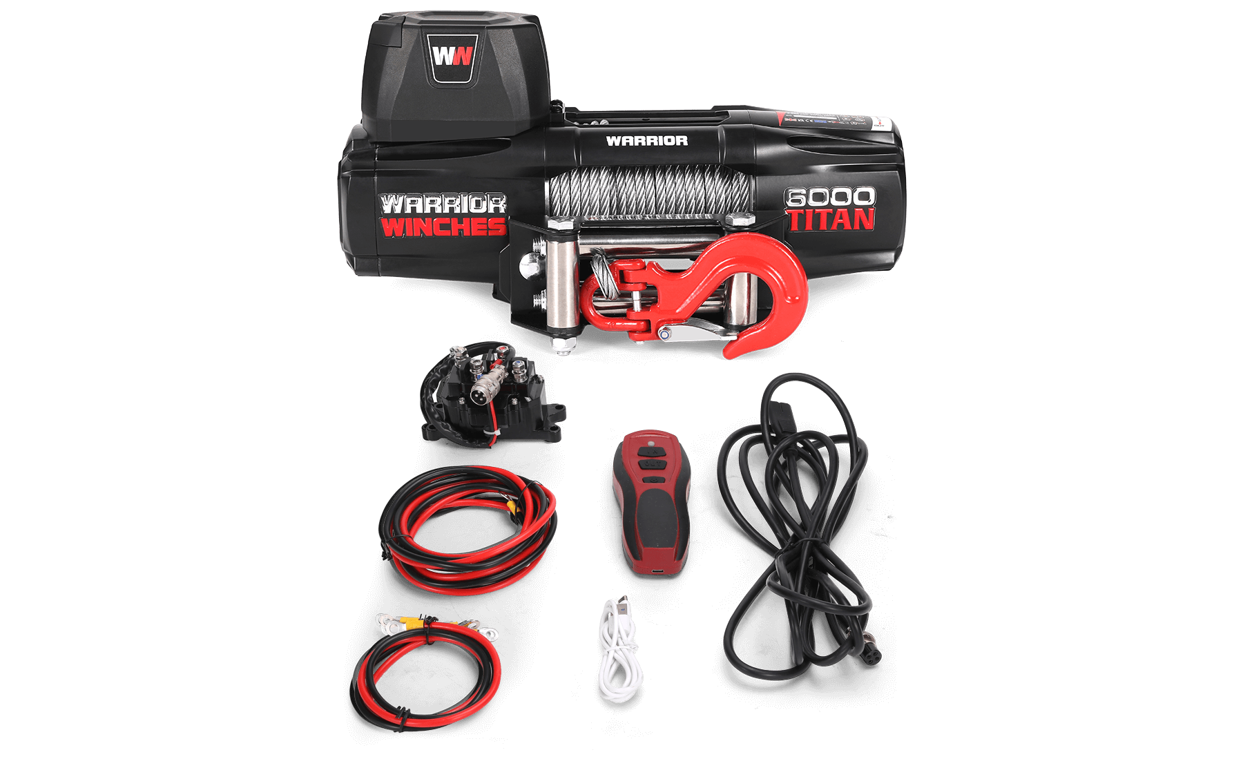 Titan 6,000lb 12v Electric Winch - Steel Rope