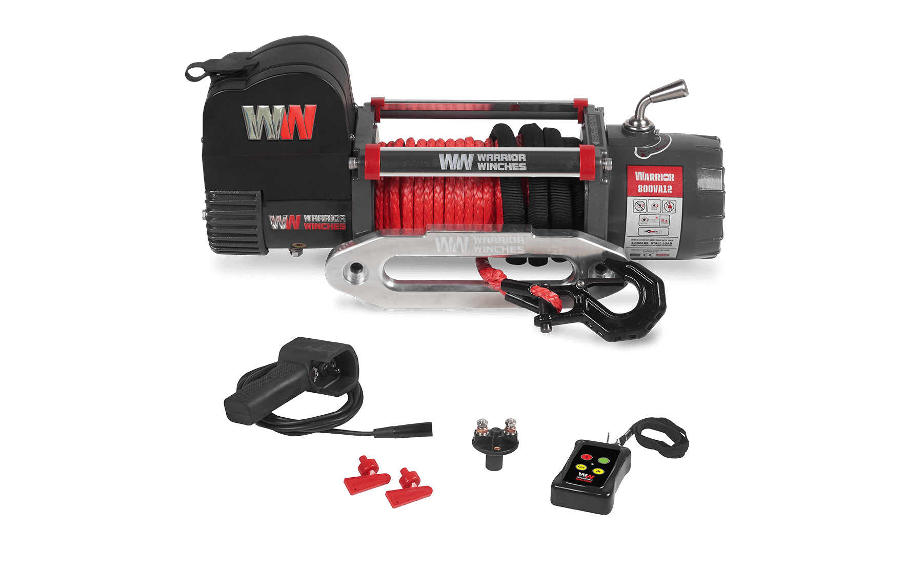 Samurai 8,000 LB 12V Electric Winch - Synthetic Rope | Powerful