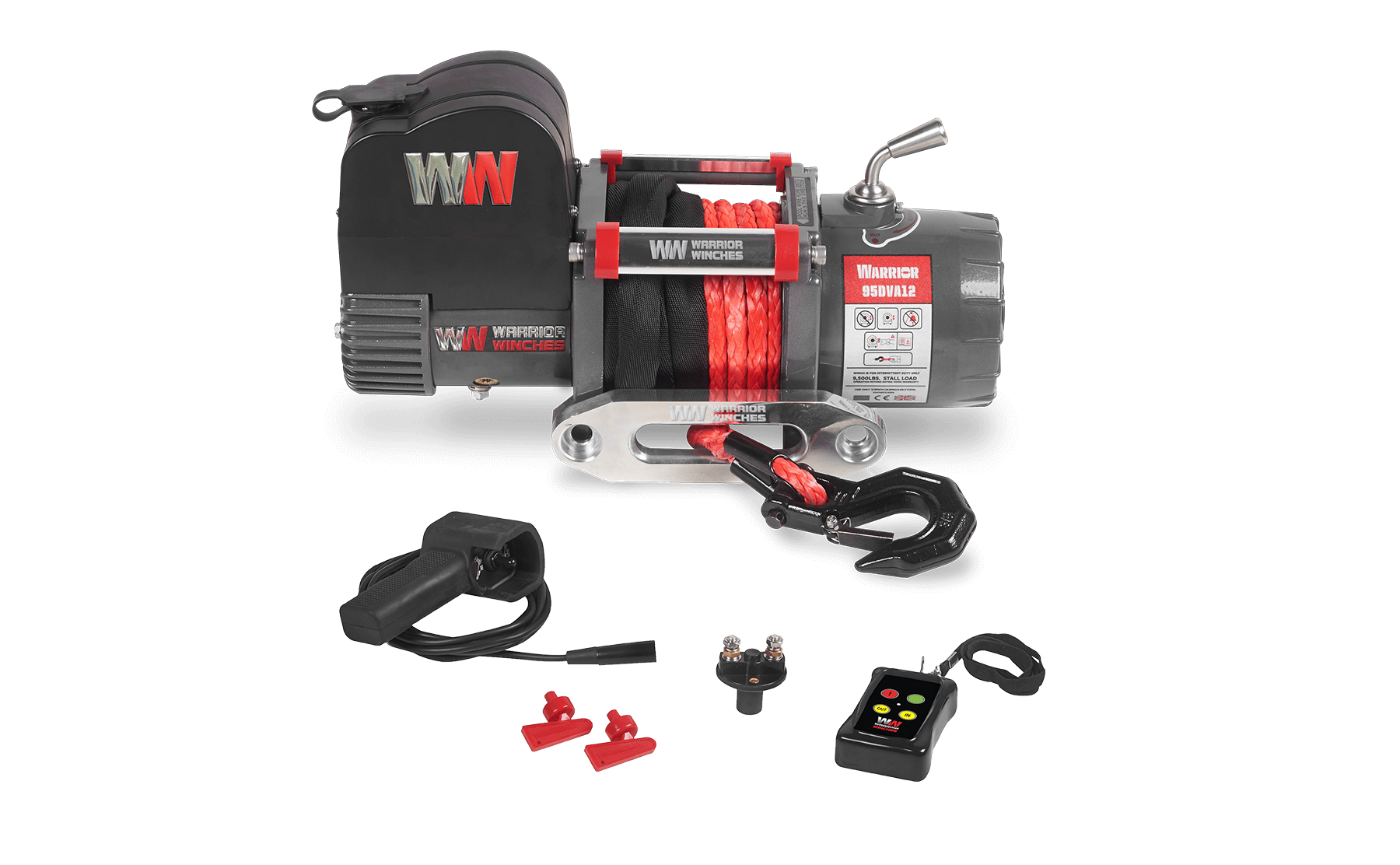 Samurai 9,500 LB Short Drum Electric Winch - Synthetic Rope