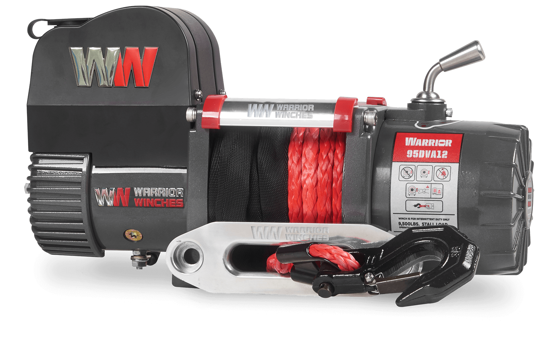 Samurai 9,500 LB Short Drum Electric Winch - Synthetic Recovery Rope