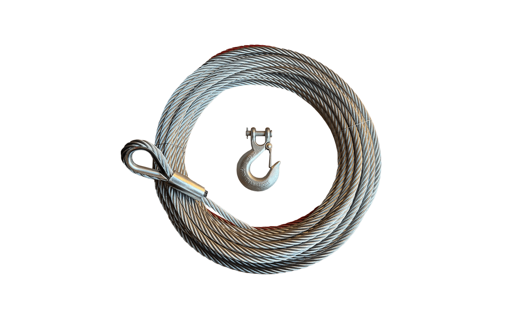 13/32”×83.7' steel cable with hook for heavy-duty use