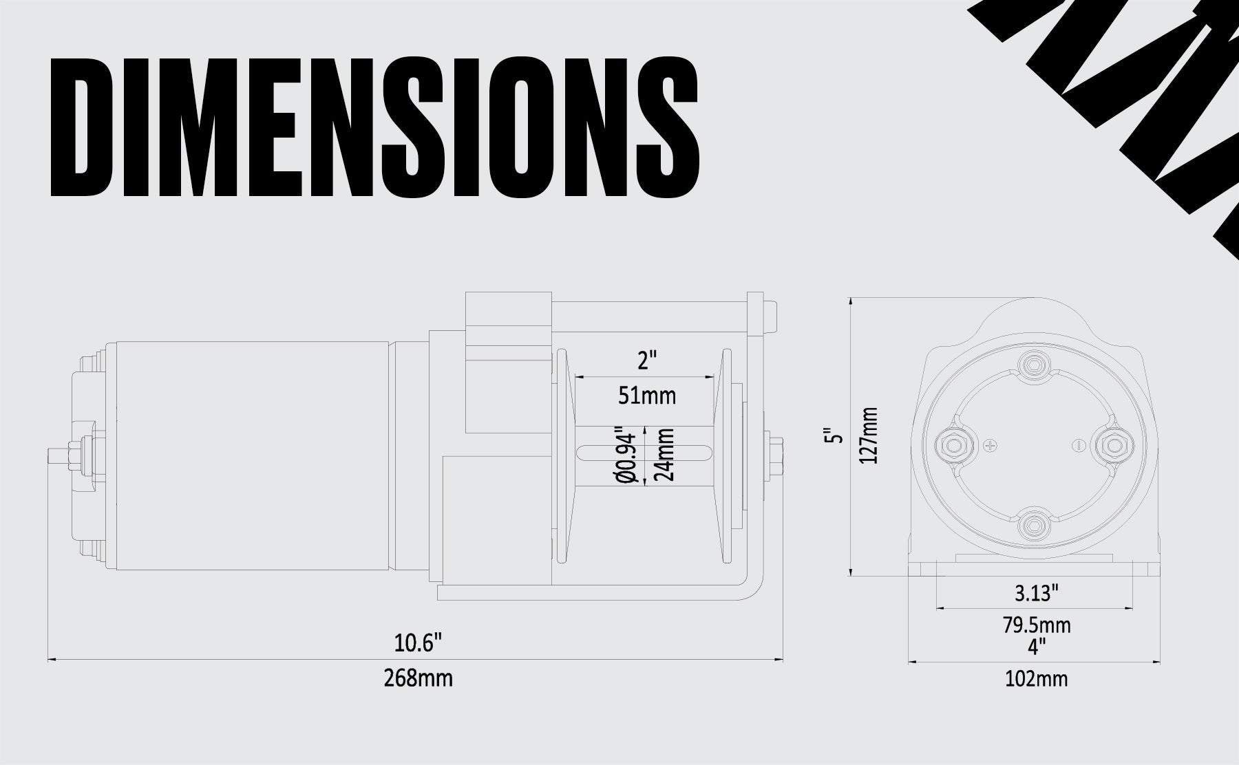 SP4000 600lbs Snow Plow 12V Electric WInch