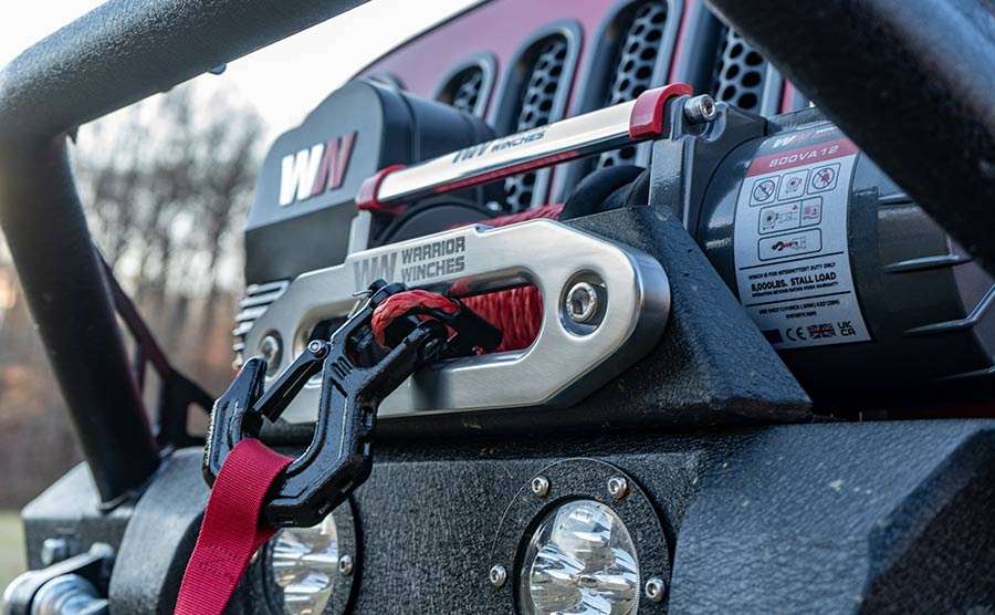 Samurai 8,000 LB 12V Electric Winch - Synthetic Rope | Powerful