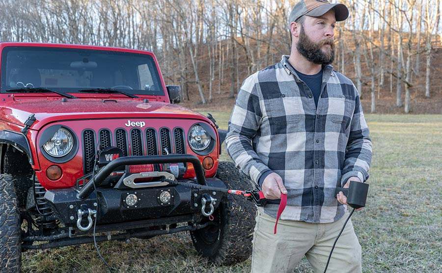 Samurai 8,000 LB 12V Electric Winch - Synthetic Rope | Powerful