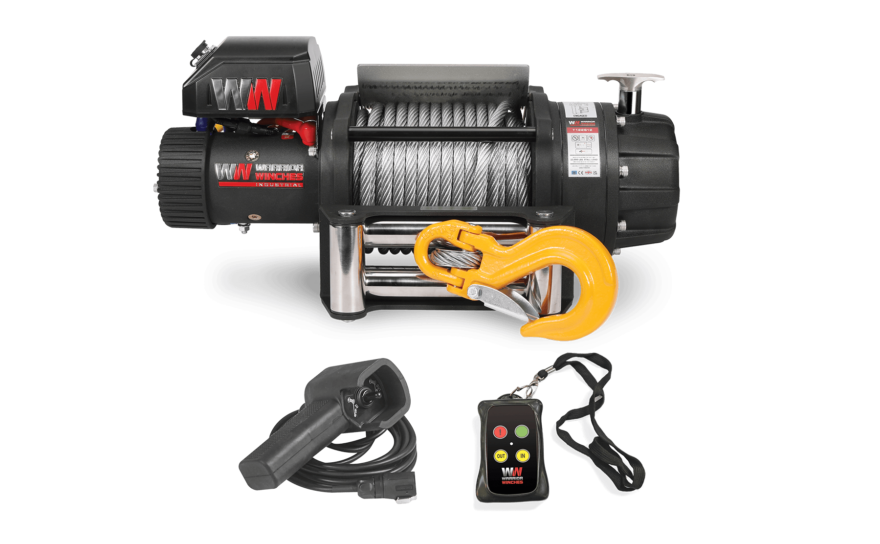 T1000 22000lb Electric Winch - 12v Steel Rope