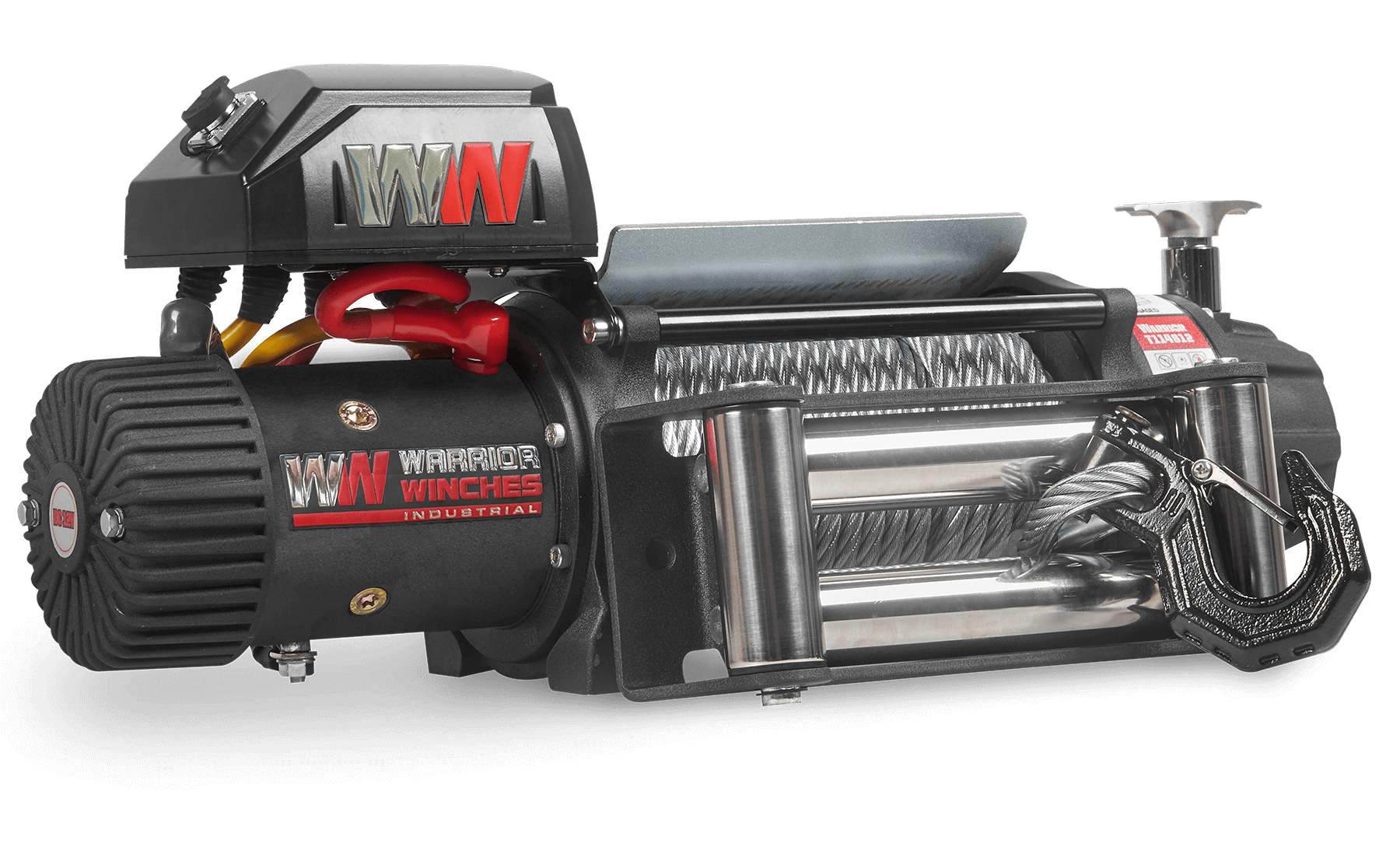 T1000 14,500lb 12v severe duty electric winch with steel rope and heavy-duty hook