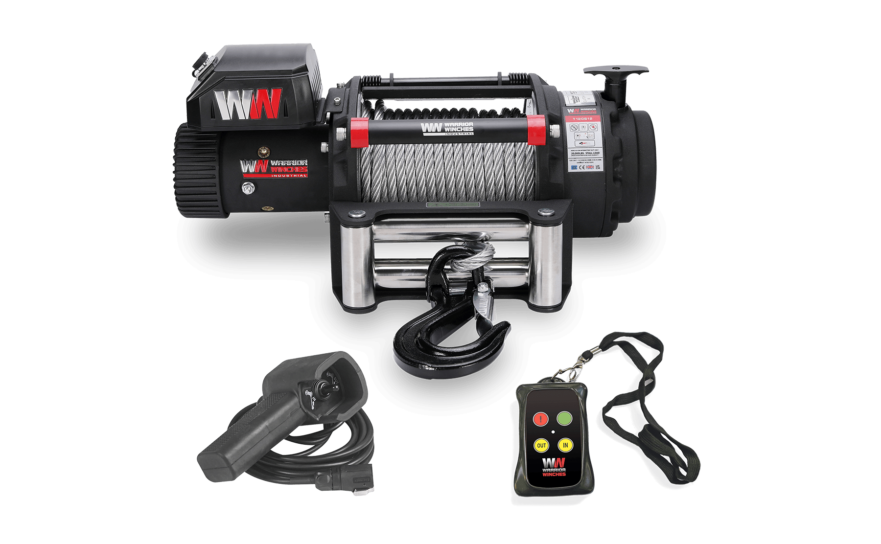T1000 20000lb Electric Winch - 12v Steel Rope