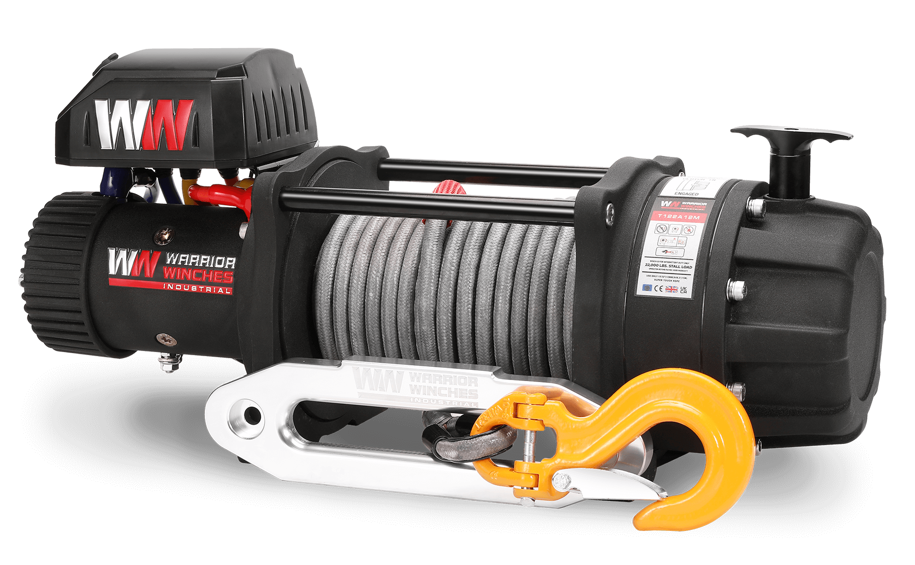 T1000 22,000 LB Severe Duty 12V Electric Winch - Synthetic Rope