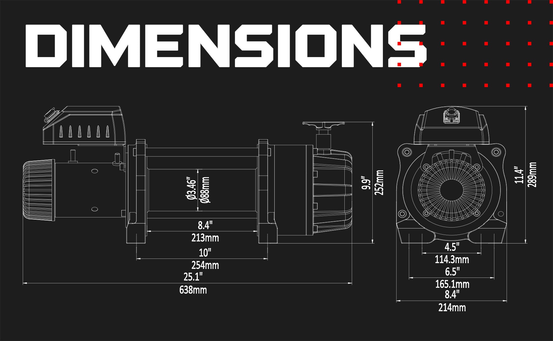 T1000 Severe Duty 22,000 LB Electric Winch - Steel Rope | Robust