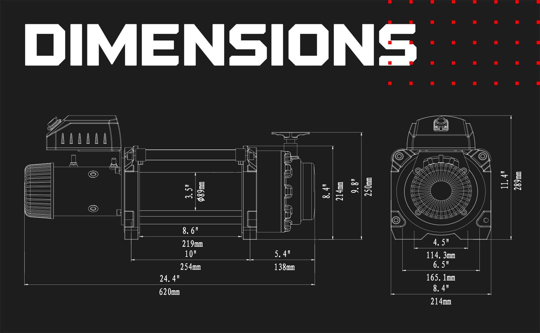 T1000 18,000 LB Severe Duty Electric Winch - Ultimate Performance