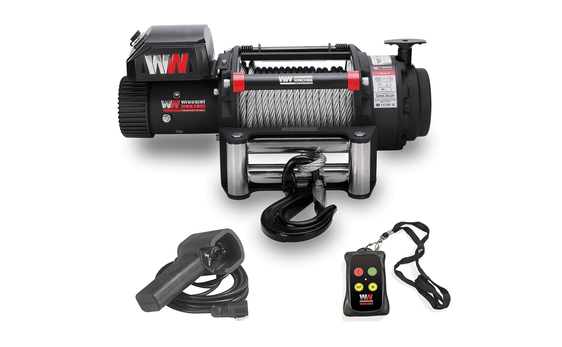 T1000 18000lb Electric Winch - 12v Steel Rope