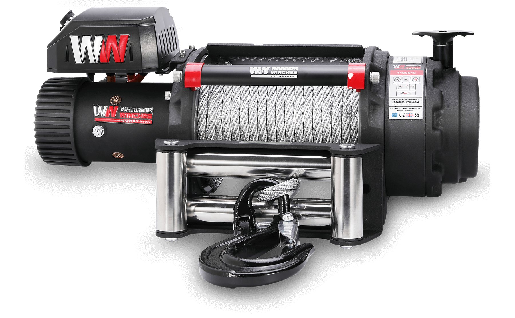 T1000 18000lb Electric Winch - 12v Steel Rope