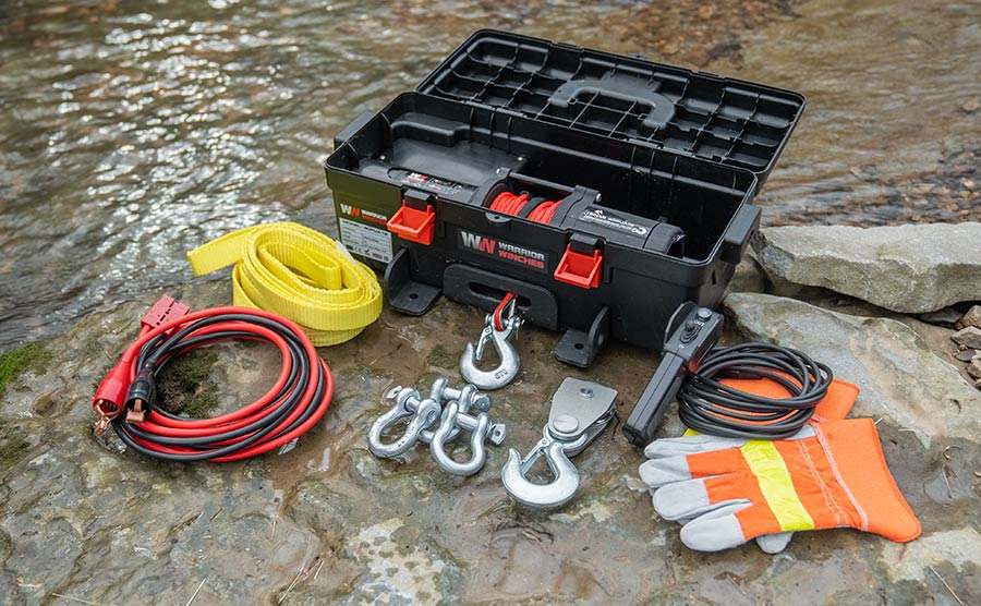 Trojan Portable Utility Winch - Heavy-Duty 4000 LB, 12V Winch