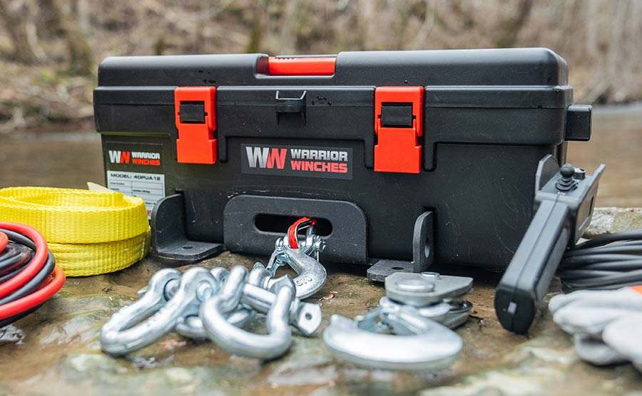 Trojan Portable Utility Winch - Heavy-Duty 4000 LB, 12V Winch