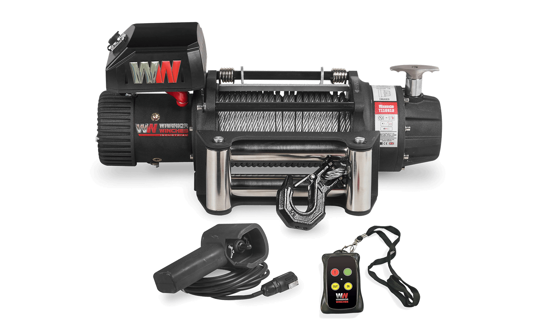 T1000 12500lb Electric Winch - 12v Steel Rope